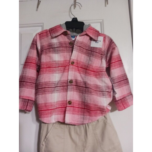 NWT Old Navy Baby Hooded Flannel Shirt & Jogger Set Size 18-24 Months Girls Boys - Picture 2 of 7